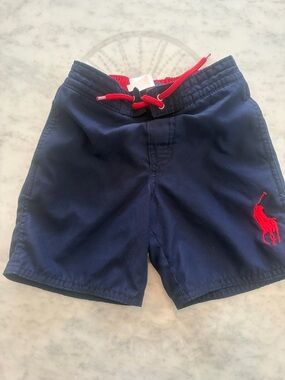 Polo by Ralph Lauren Navy Swim Trunks with Red Polo Pony